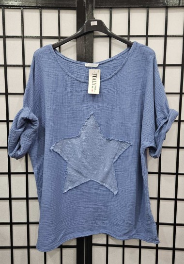 Italian Cotton Top With Sequin Star 