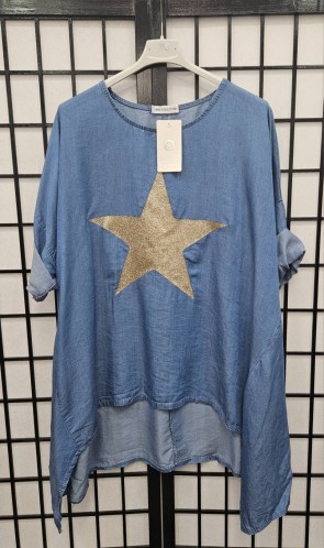 Italian High Low Pointy Side Star Top 