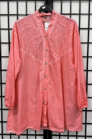 Italian Cotton Shirt With Embroidery Detail