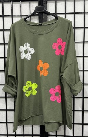 Italian Multicoloured Floral T-Shirt