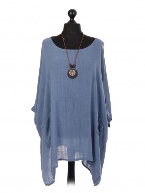 Plain Batwing Top With Necklace